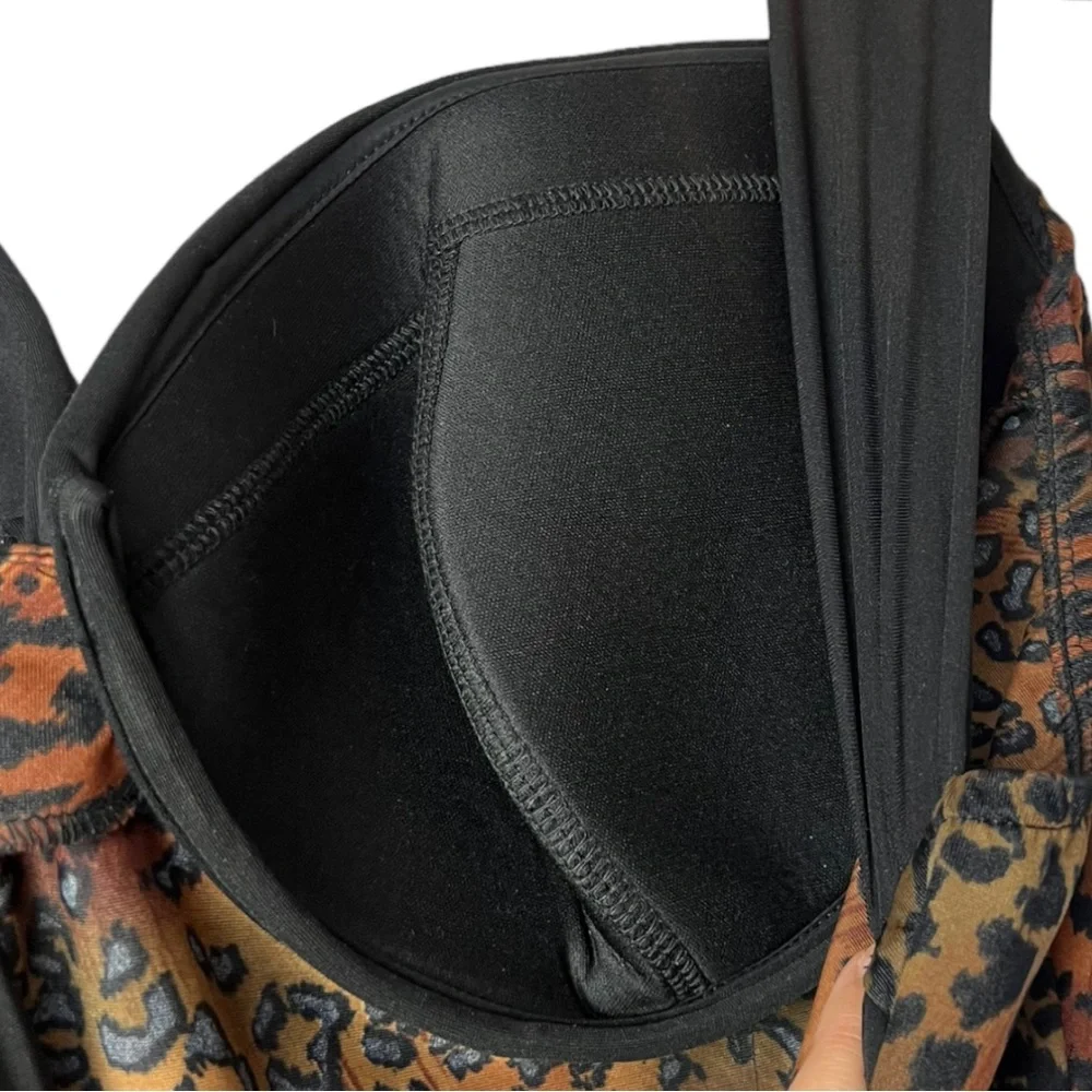 MIRACLESUIT Plus Brown Leopard Animal Printed One-Piece Swimsuit‎ NWOT Size 24W